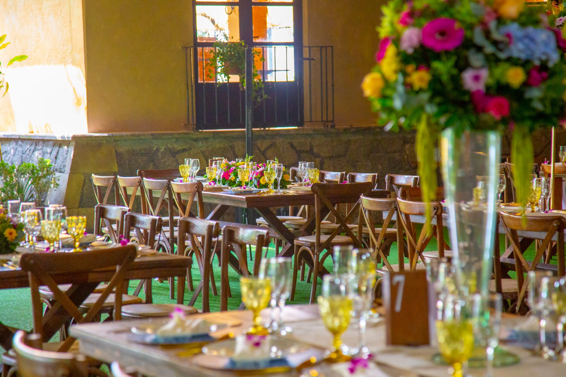 Boda con encortinado